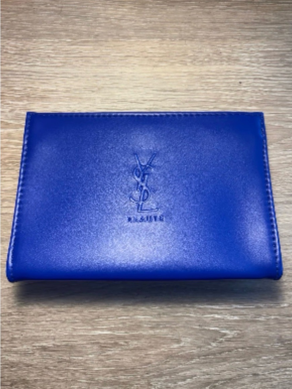 Yves Saint Laurent Cobalt Blue Embossed Leather Wallet